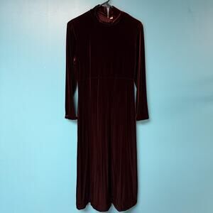 Vintage Jessica Holbrook Dress 10 Burgundy Velvet 90s Grunge Whimsigoth Vamp